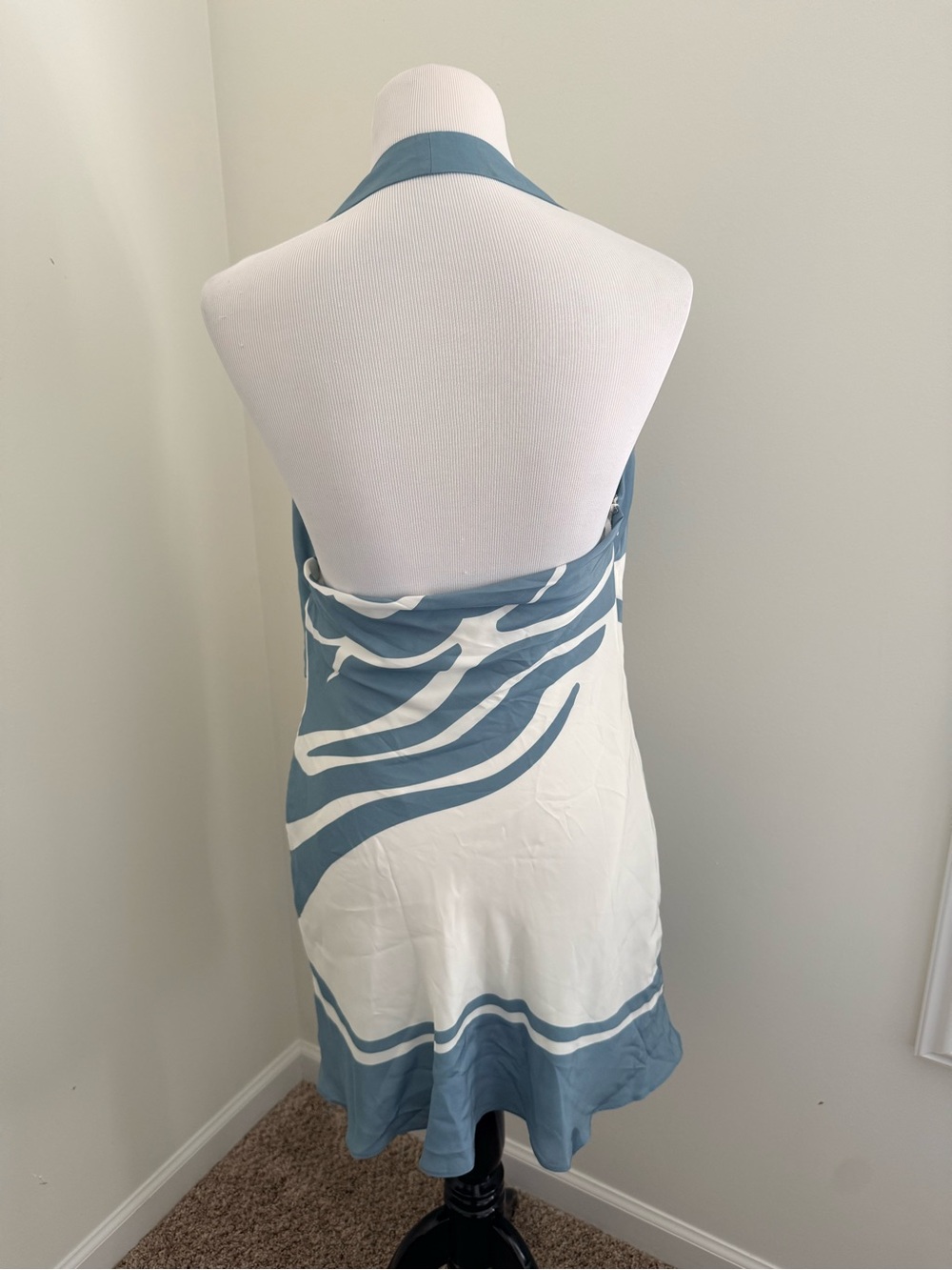 NWT SIR. Lilou Halter Mini 100% Silk Dress Size Women’s 2 (US 6) in Blue White - Picture 7 of 16